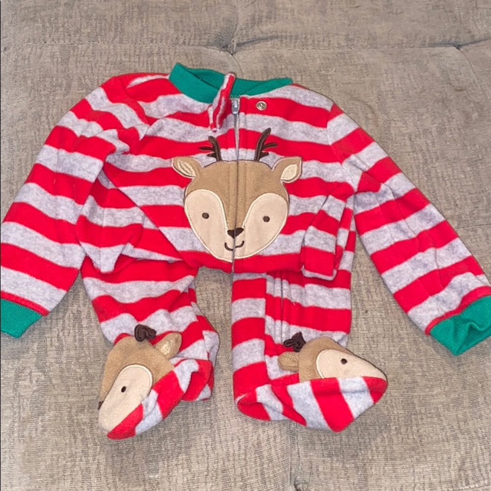 Christmas pajama with reindeer feet